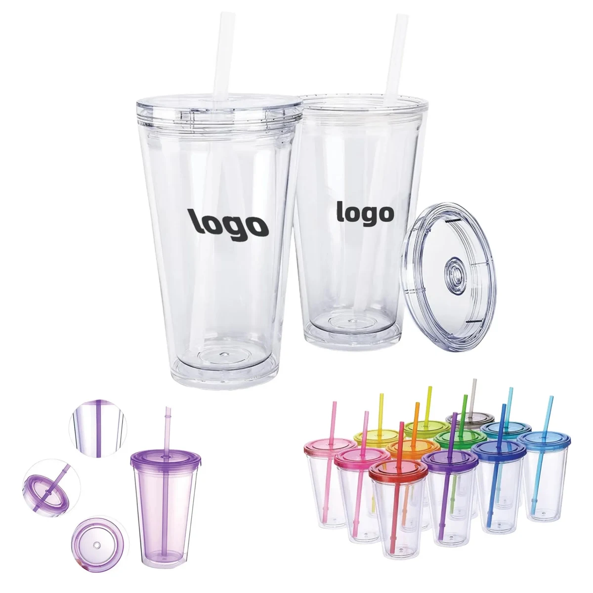 Reusable Transparent Double Layer Cup 1