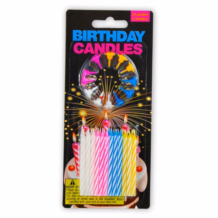 Birthday Candles Sets - Decorative Holders 24 Candles