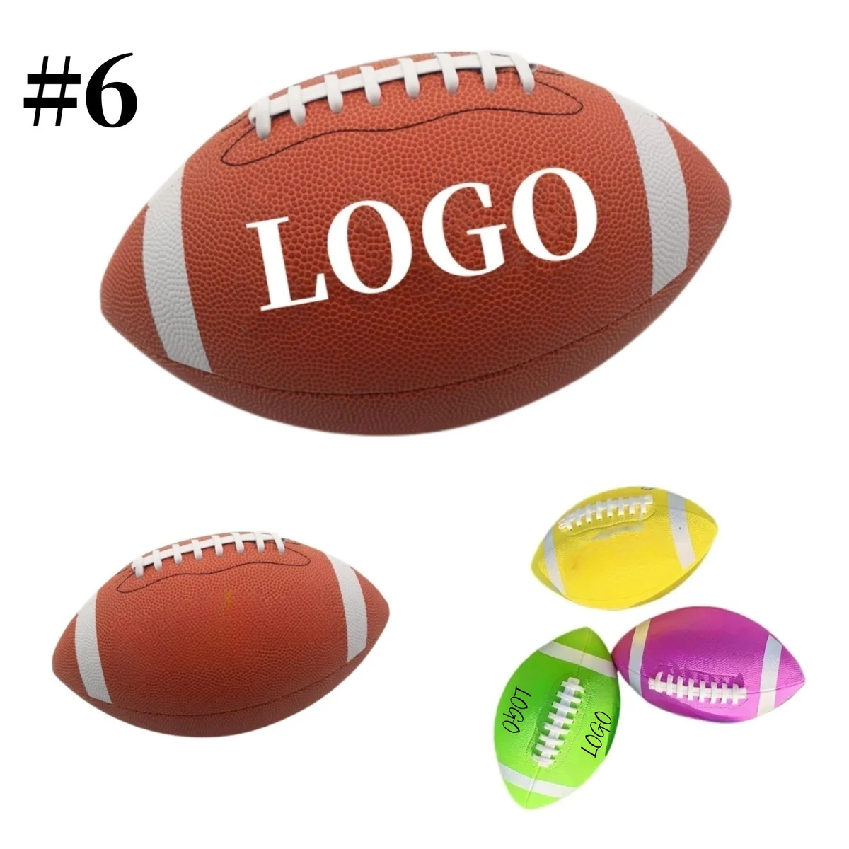 #6 Synthetic PU American Football 1