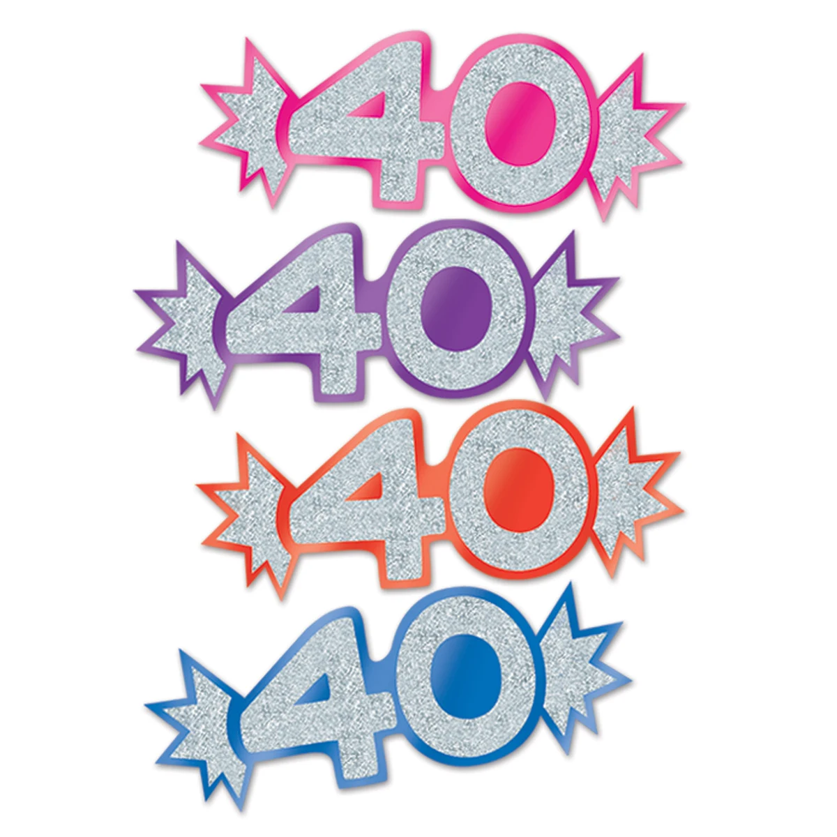 Mini Glittered Foil "40" Cutouts 1