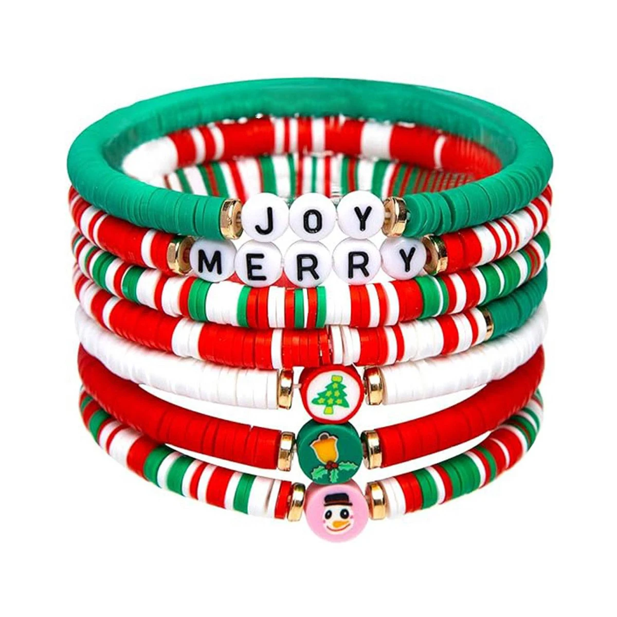 7 Pack Cute Xmas Bracelets for Women Teen Girls 1