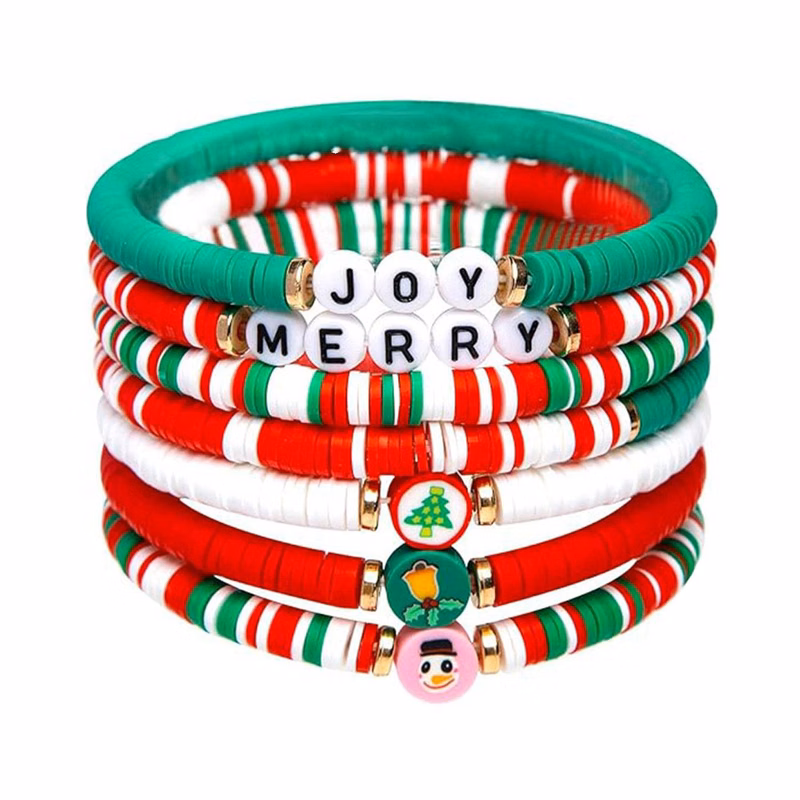 7 Pack Cute Xmas Bracelets for Women Teen Girls