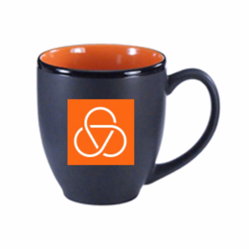 15 Oz Matte Black Out Orange Gloss In Hilo Bistro Coffee Mug