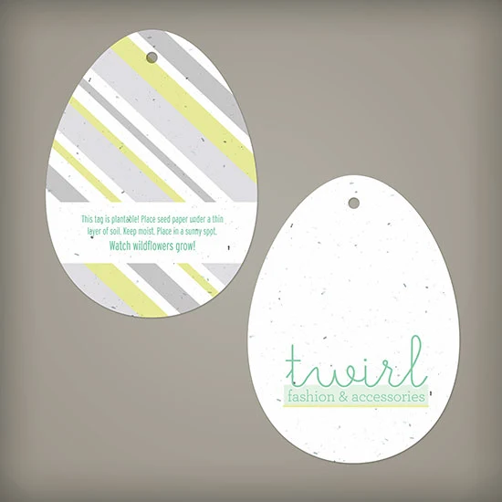 Double-Sided Egg Shape Seed Paper Tags 1
