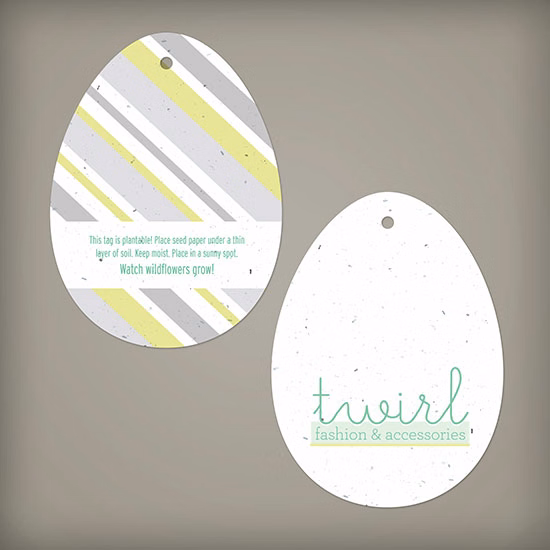 Double-Sided Egg Shape Seed Paper Tags