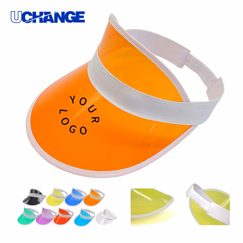 PVC Visor Hat with Adjustable Elastic Band for Outdoor Use