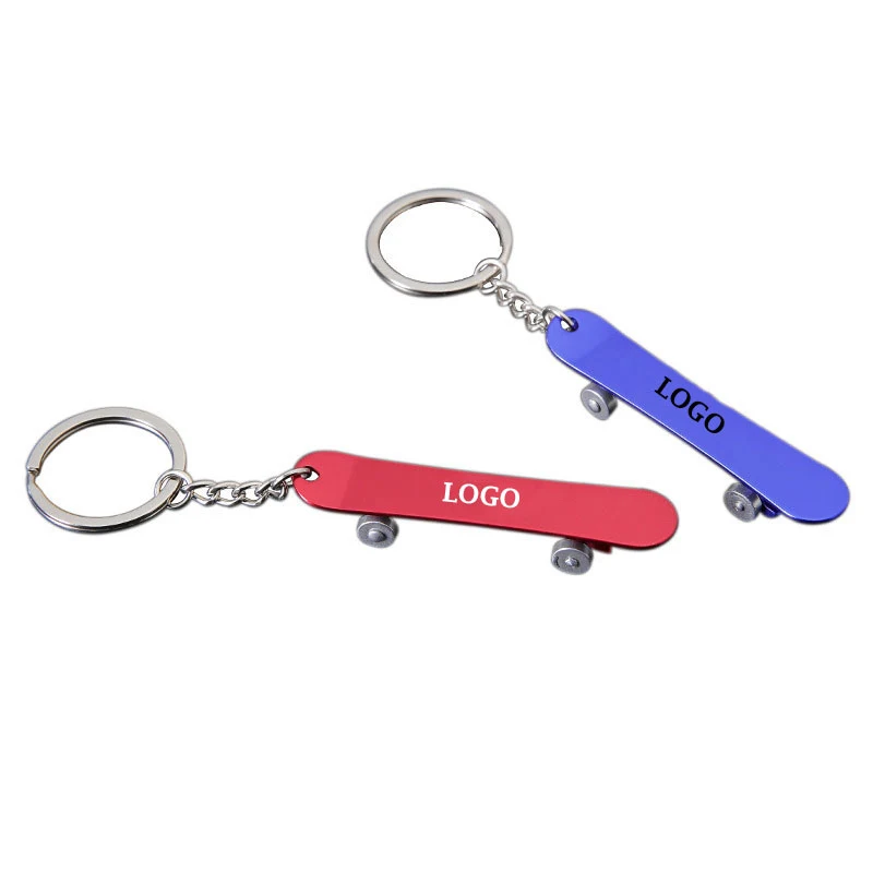 Mini-Skate Board Shaped Bottle Opener w/Keychain 1