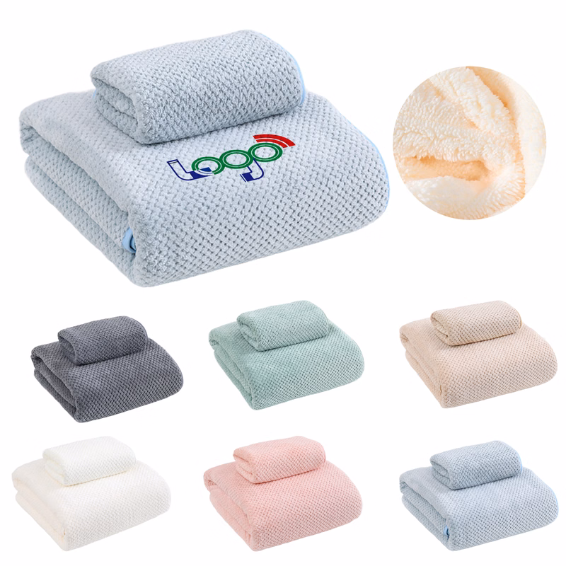 Soft 14x30In Coral Fleece Quick Drying Towel