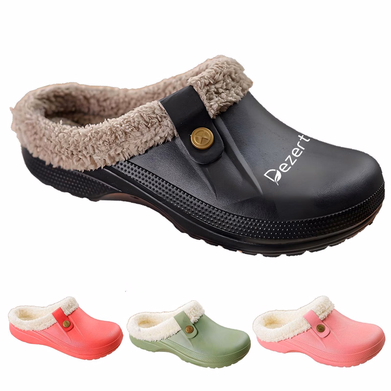 Classic Fur Lined Clog Waterproof Winter House Slippers