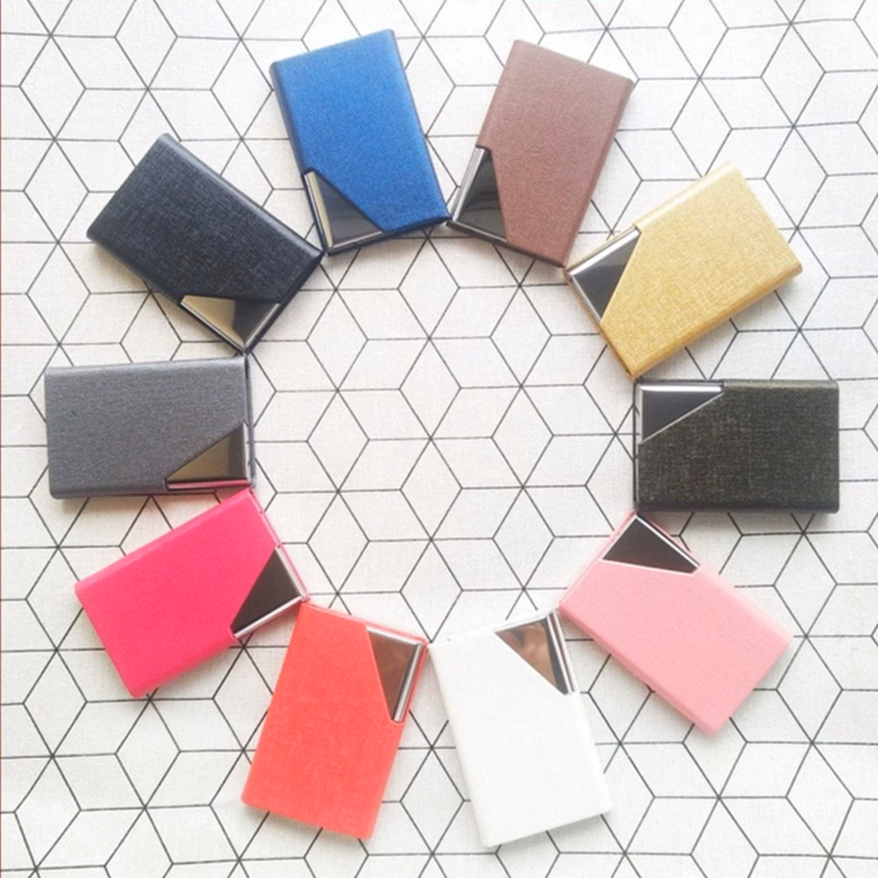 Metal-Trimmed Leather Card Holder