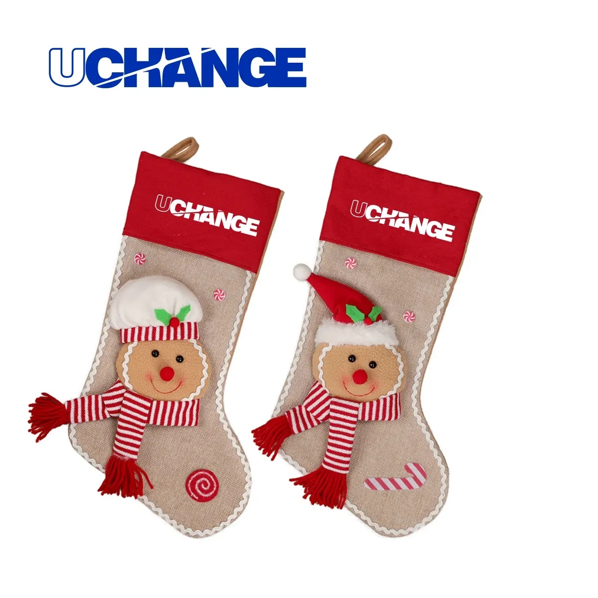 Gingerbread Applique Christmas Stocking 1