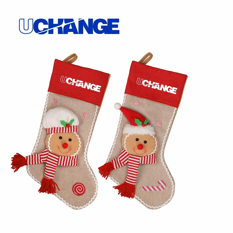 Gingerbread Applique Christmas Stocking