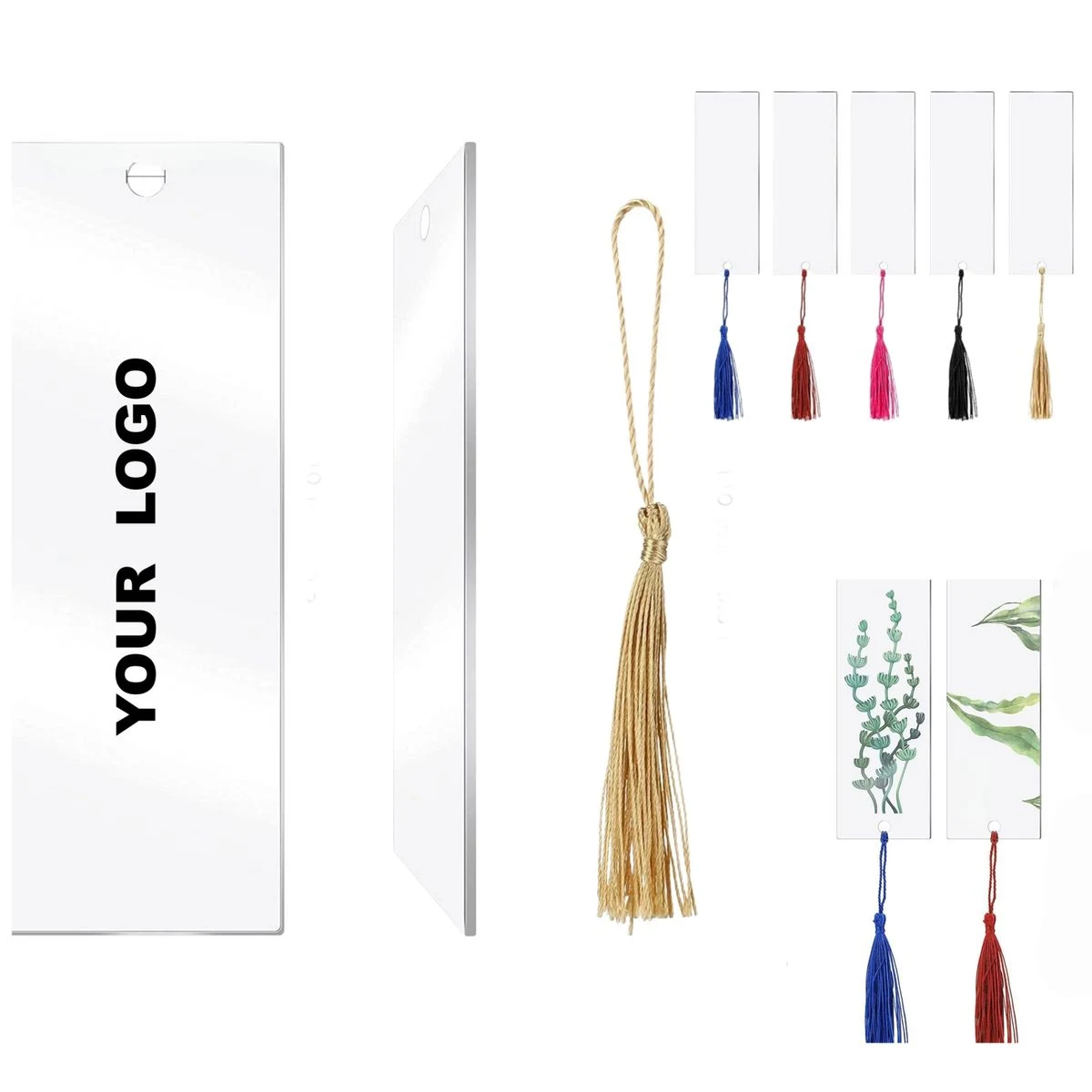 Customizable Clear Acrylic Bookmark With Tassel 1
