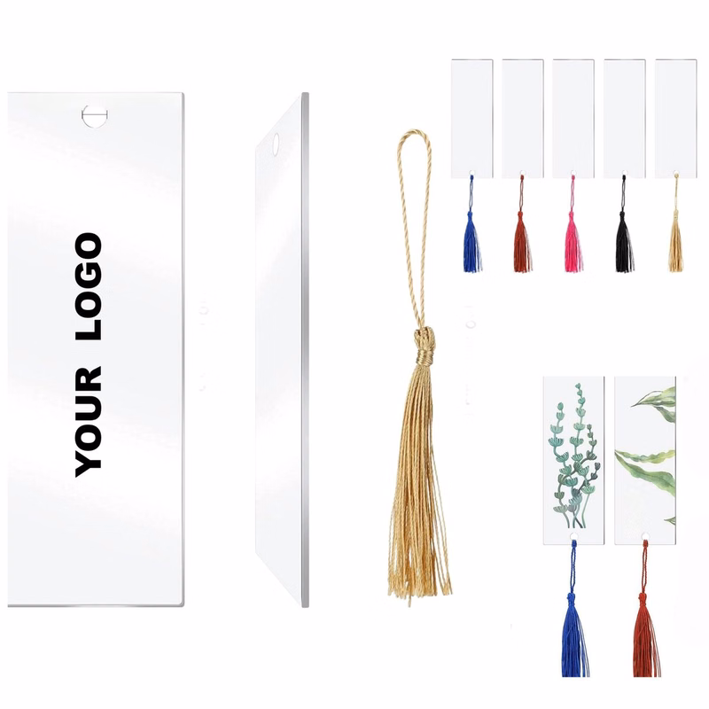Customizable Clear Acrylic Bookmark With Tassel