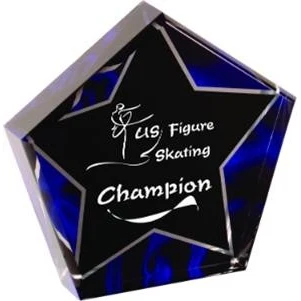 6" Blue Velvet Star Acrylic Awards 1