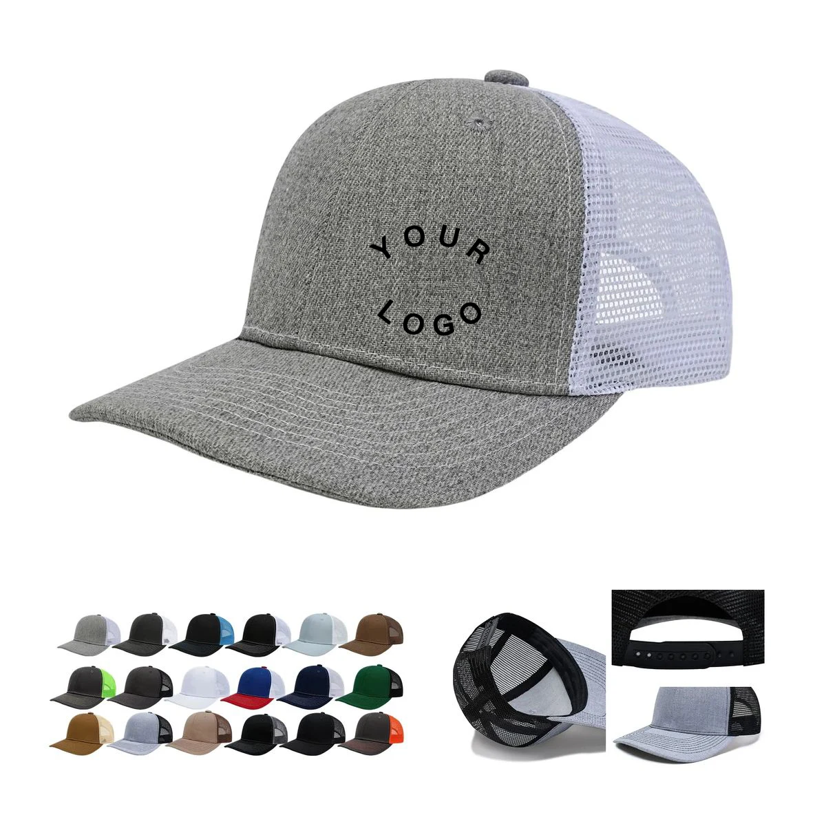 Casual Trucker Hat with Breathable Mesh Design 1