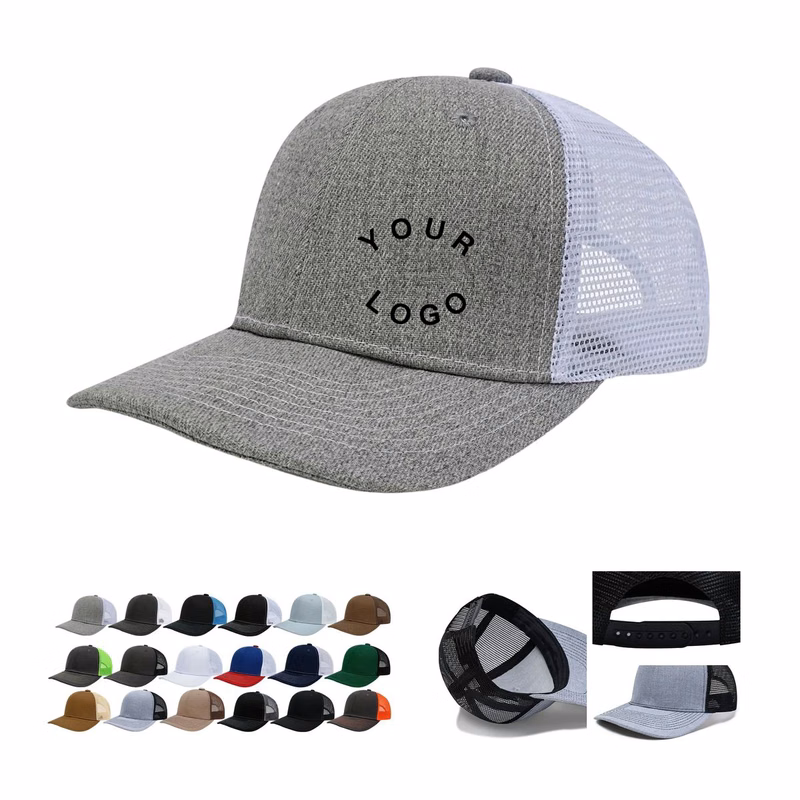 Casual Trucker Hat with Breathable Mesh Design