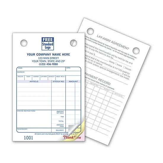 Jewelry Register Forms, Small Classic 1