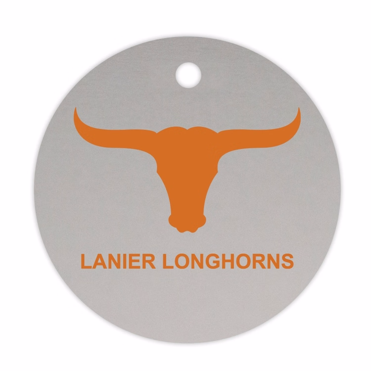 USA Made Sublimated Aluminum Tags w/ Stainless Cable Strap (6-10 sq. inches)