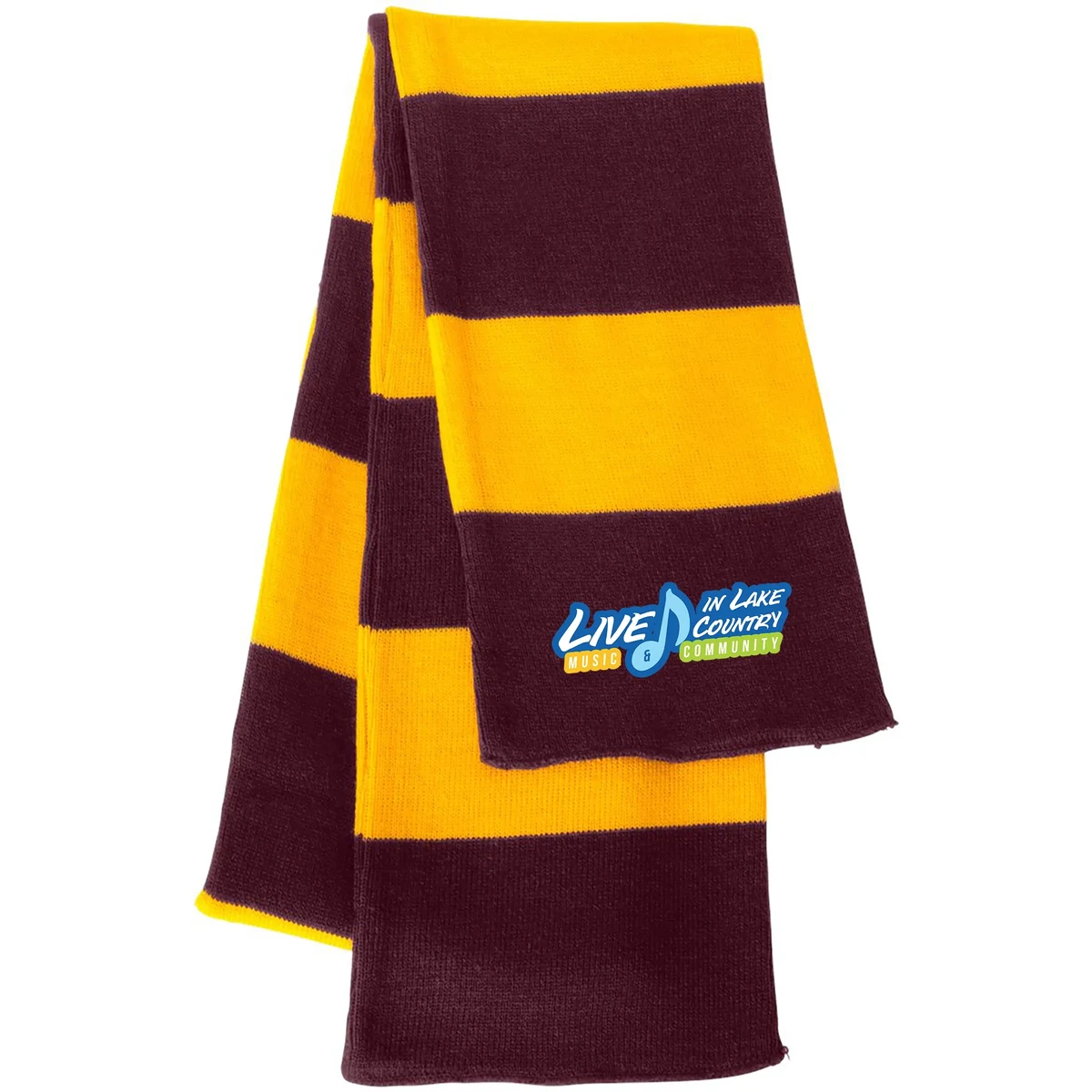 SPORTSMAN RUGBY-STRIPED KNIT SCARF 1