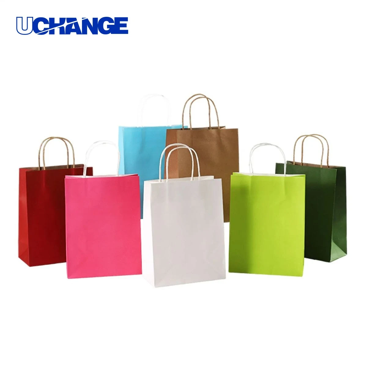 Multi-Color Kraft Paper Shopping Bag with Handle 1