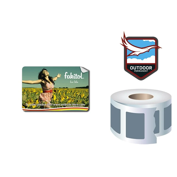 Roll Stickers / Decal - Outdoor Permanent - 3x2 Rectangle Shape 1