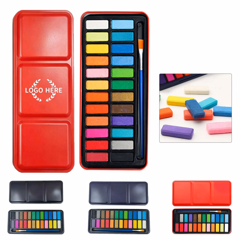 Portable 24 Colors Solid Watercolor Paint Set