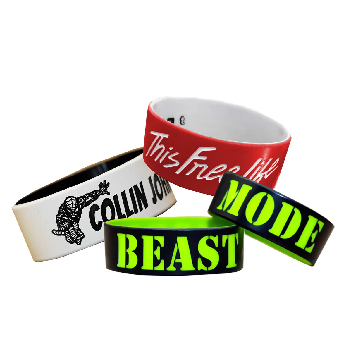 Debossed Wide 2 Tone Color Coated Wristbands 1