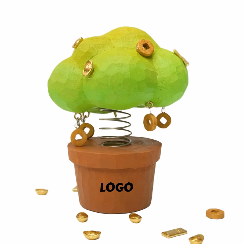 Wood Carving Mini Money Tree Decor