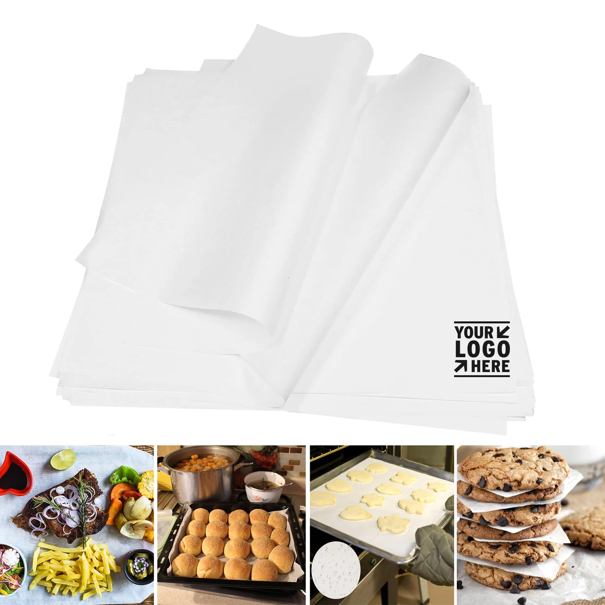 12 x 12 Inch White Food Basket Liner Grease Resistant Sandwich Wrapping Deli Paper Sheet 1
