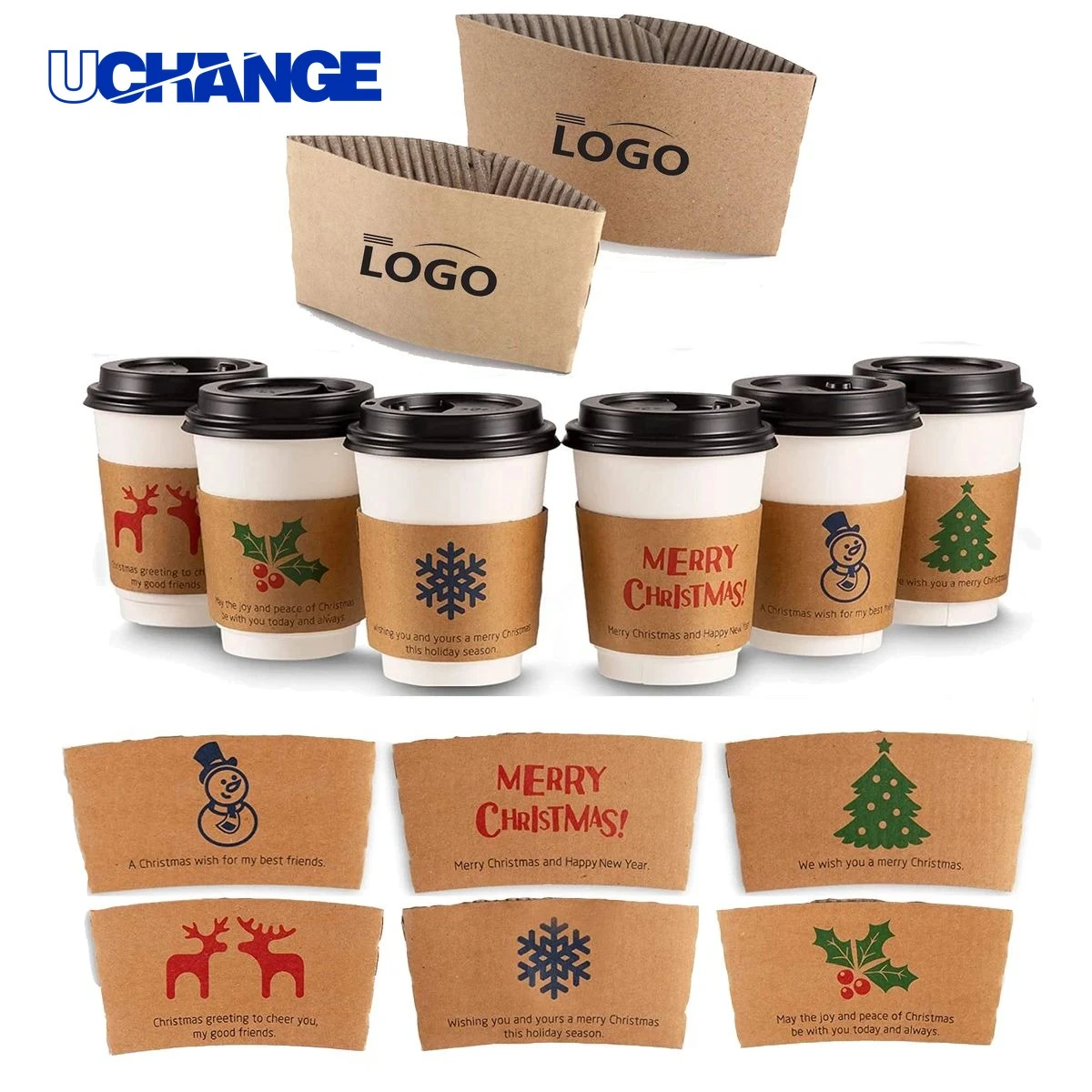 Kraft Paper Cup Sleeve for 12-16oz Cups 1
