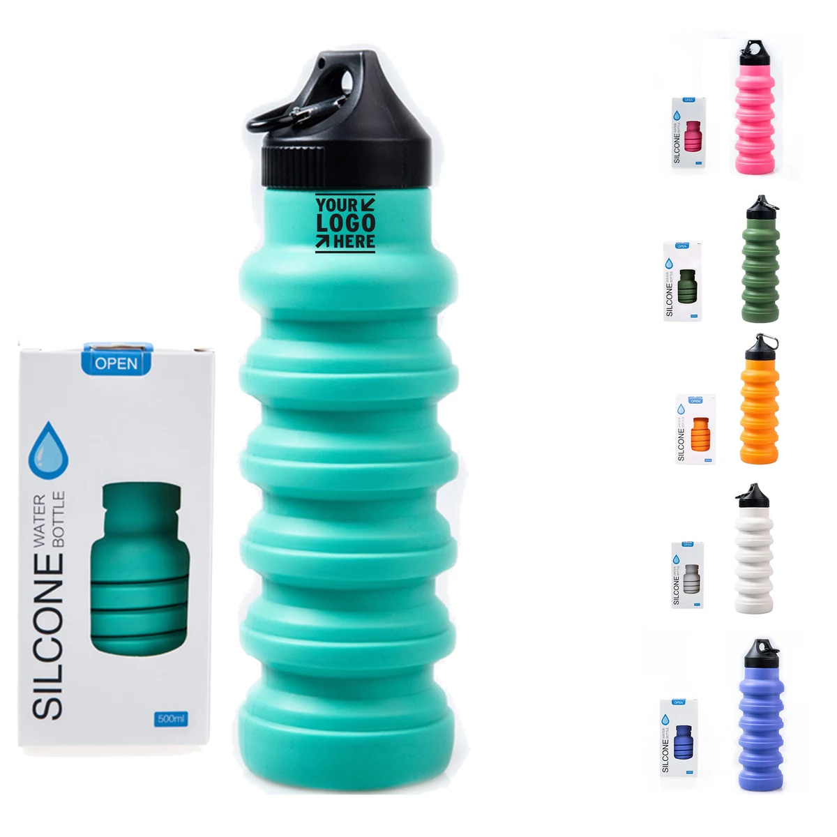 500ML Outdoor Silicone Collapsible Water Bottle 1
