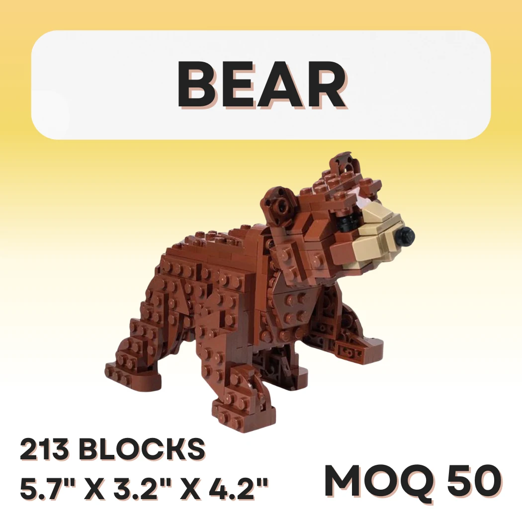 Buildifull Blocks Set - Bear with Optional Lawn Base 1