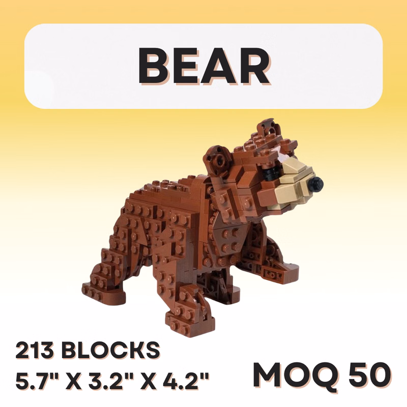 Buildifull Blocks Set - Bear with Optional Lawn Base