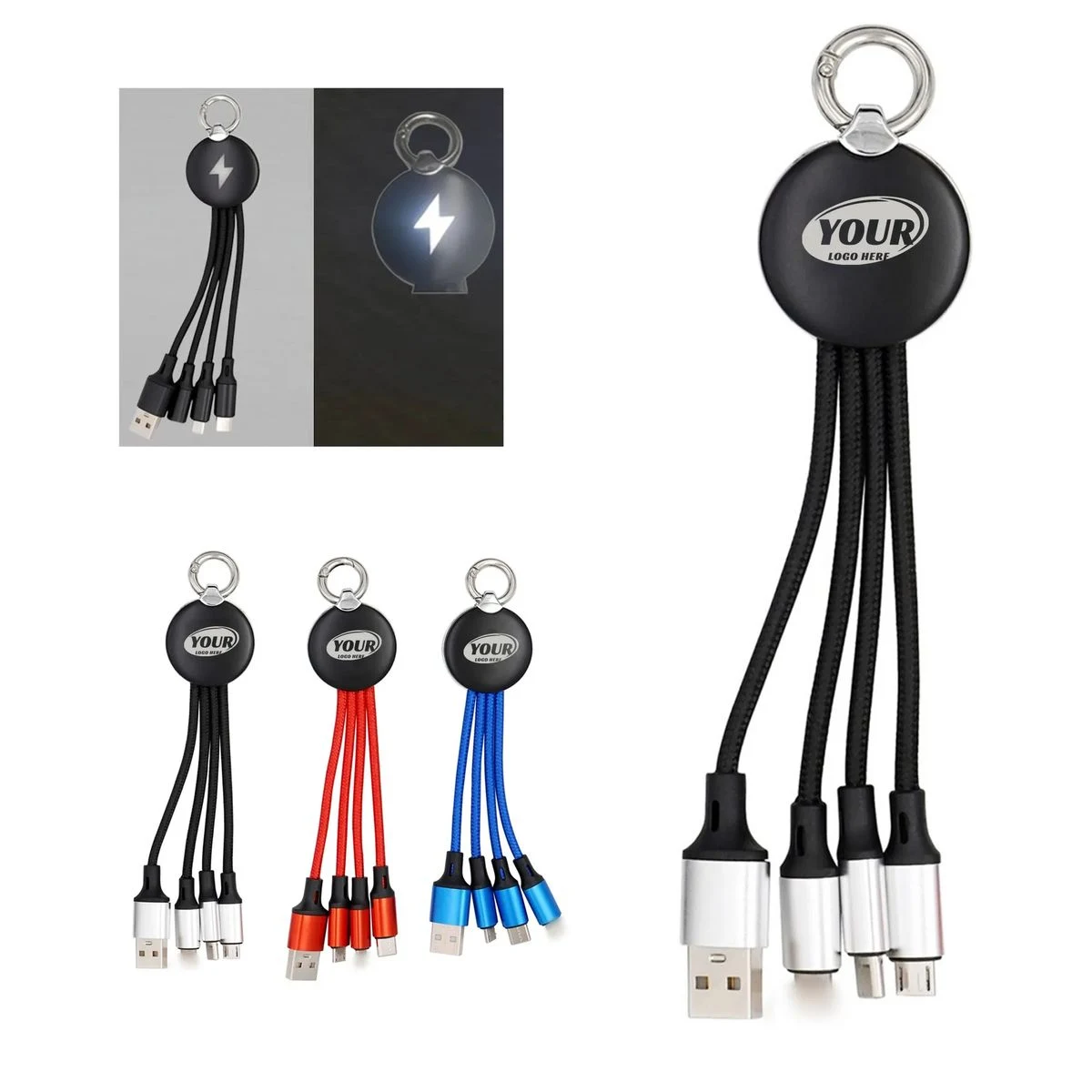3in1 Charging Cable With Light Up Logo 1