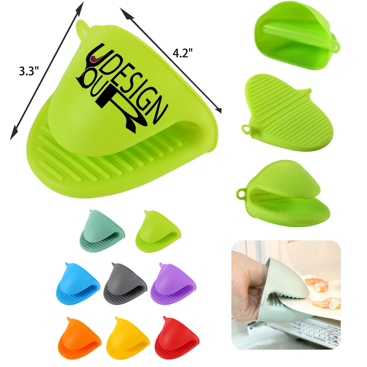 MOQ 50 PCS Heat Resistant Silicone Cooking Pinch Mitt 1