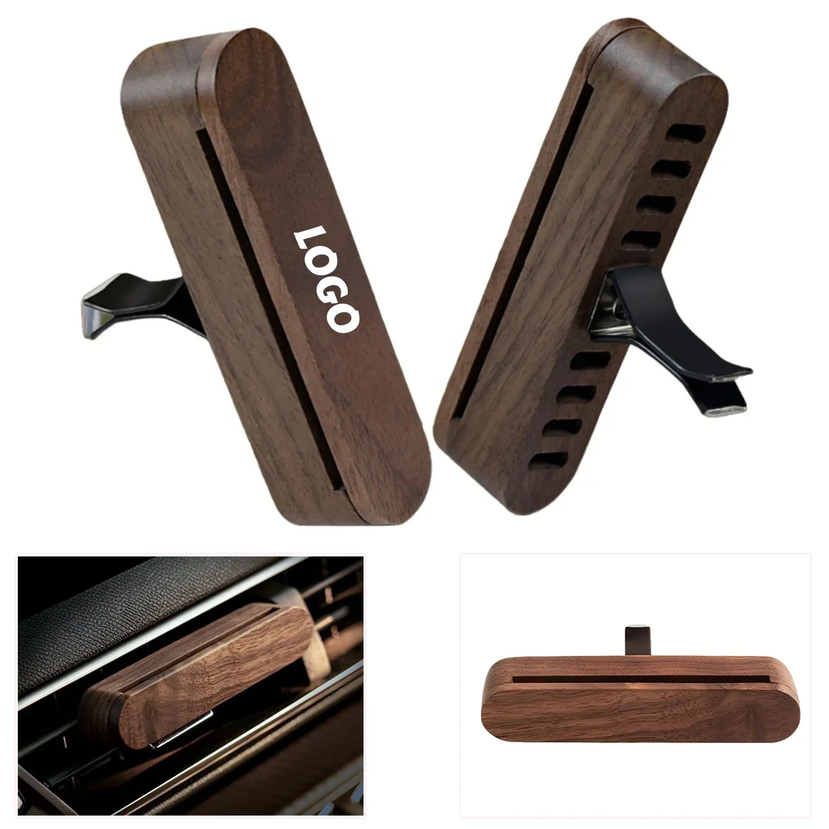 Premium Wood Car Air Freshener Vent Clip 1