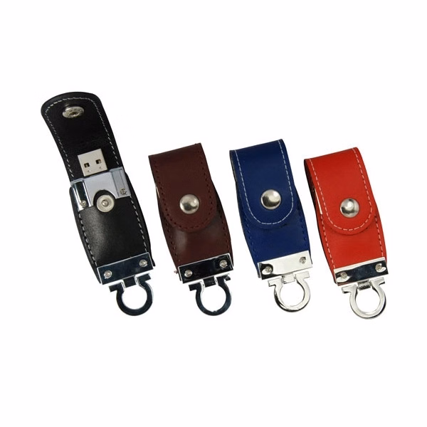 Leather USB Flash Drive With Key Ring