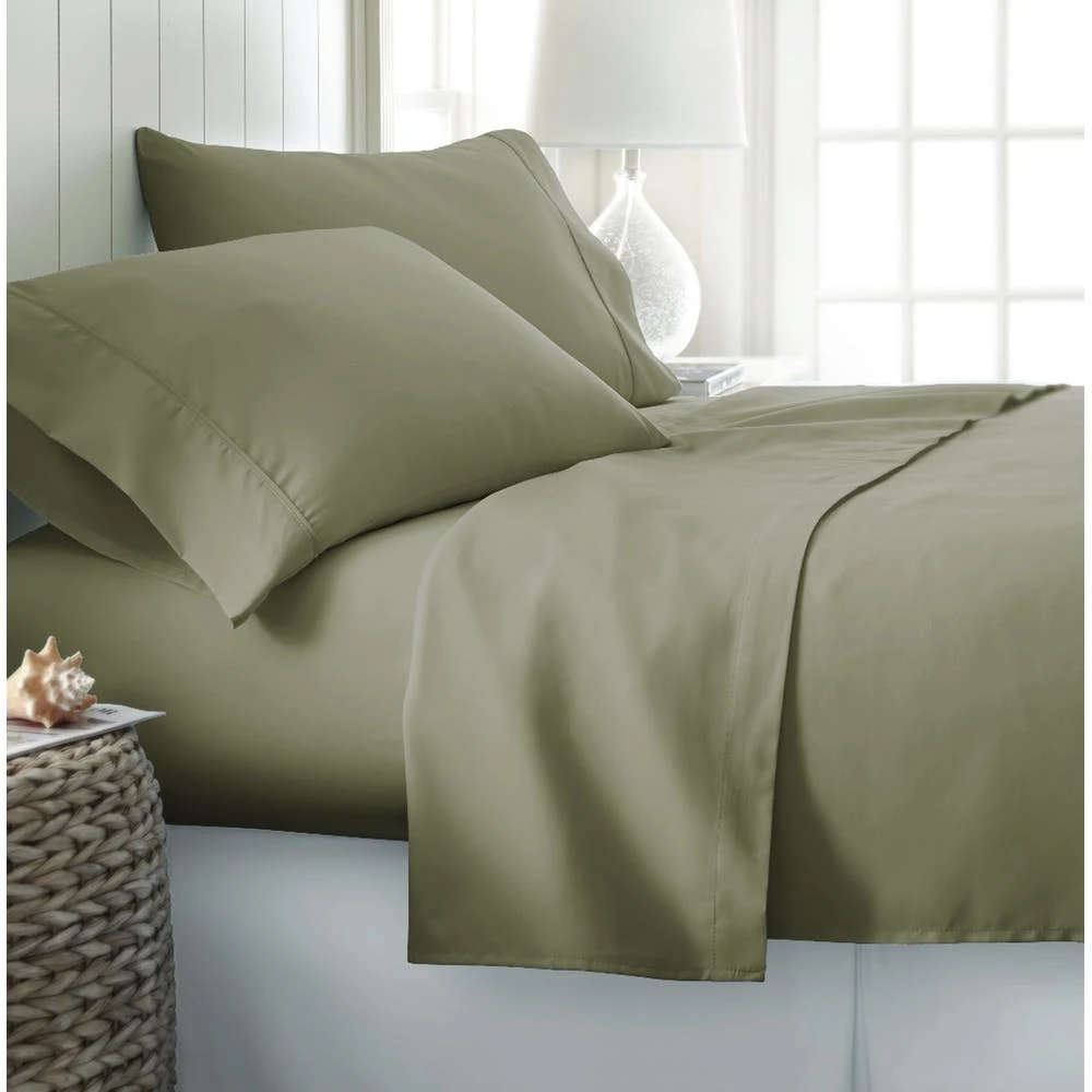 Microfiber Bed Sheet Sets - Sage Full 4 Piece Double-Brushed 1