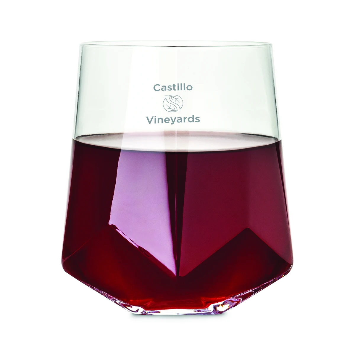 Viski® Faceted Crystal Wine Glass, set of 2 1