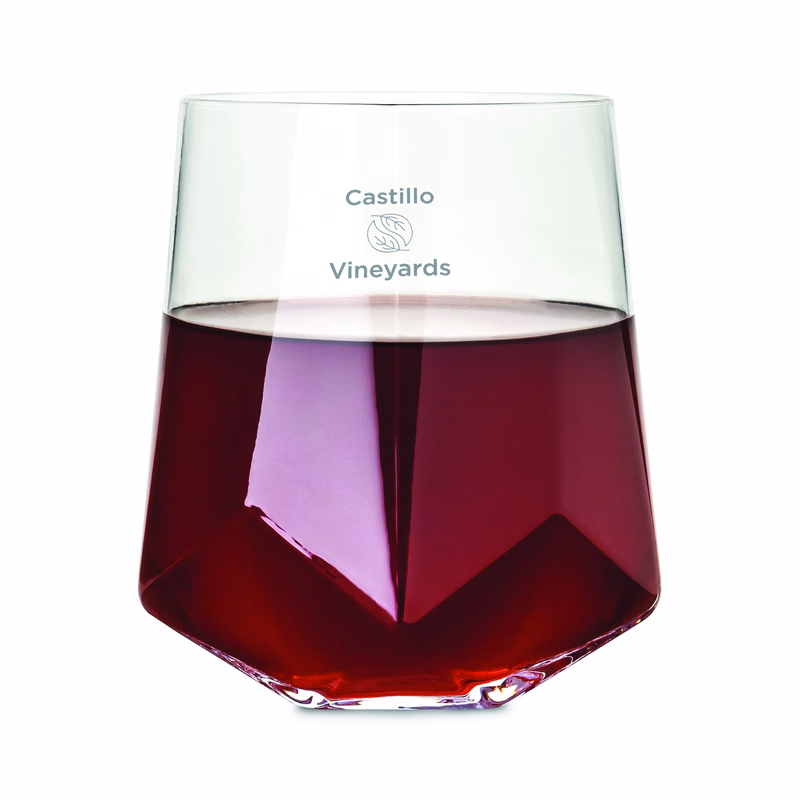 Viski® Faceted Crystal Wine Glass, set of 2