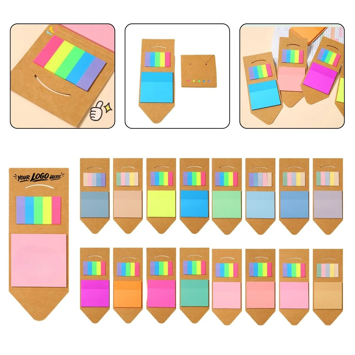 Eco Kraft Sticky Memo Pad with Custom Logo 1