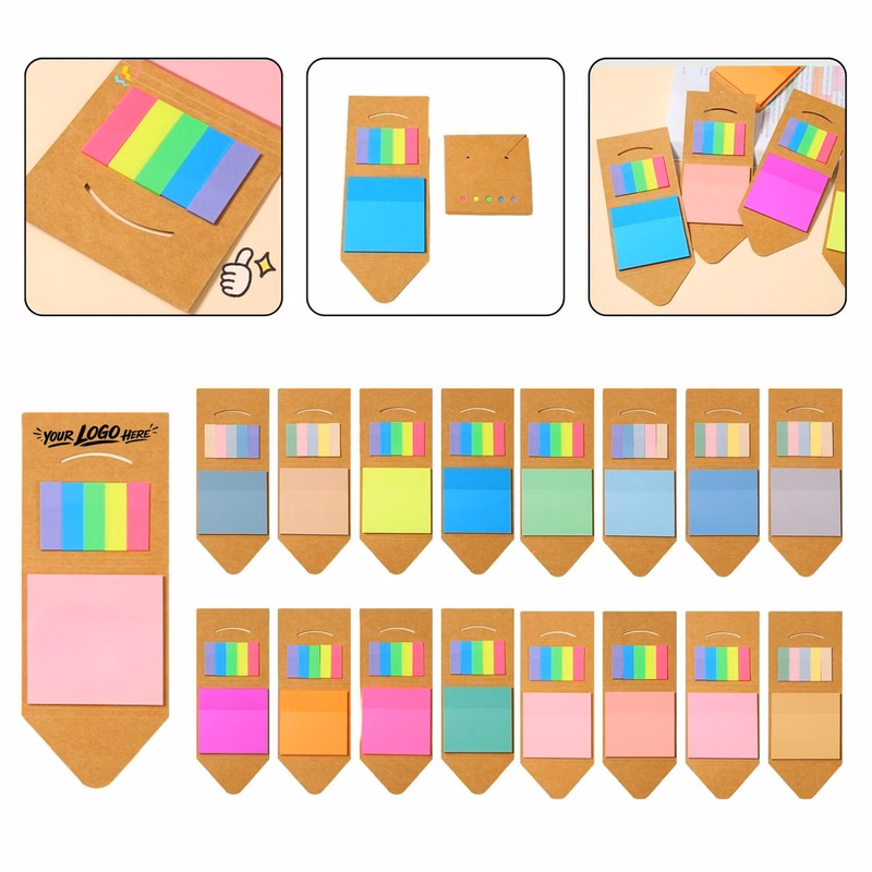 Eco Kraft Sticky Memo Pad with Custom Logo