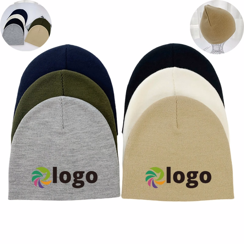 Custom Acrylic Knit Beanie Hat MOQ 10pcs