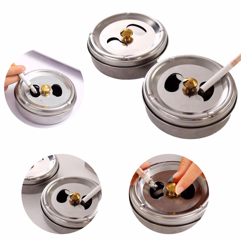 Stainless Steel Ashtray With Logo For Safety