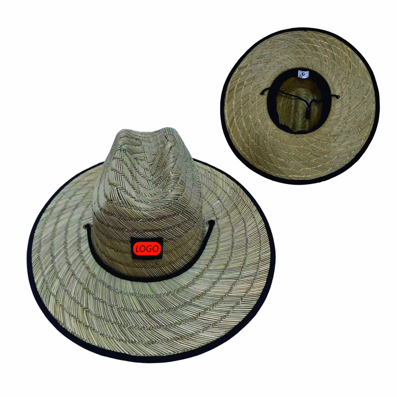 Straw Hat With Custom Patch No Base Fabric