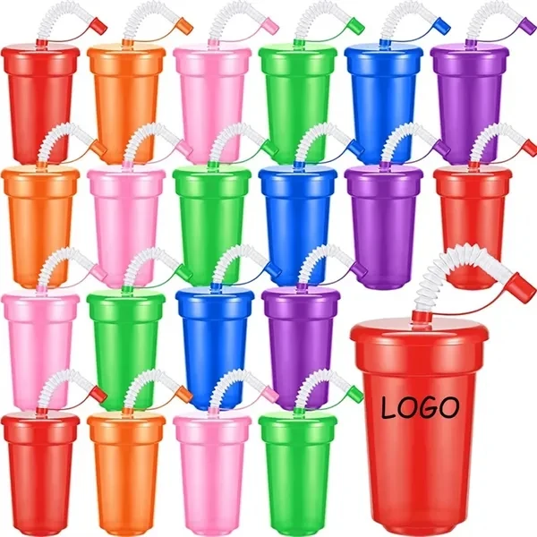 Custom 12 oz Plastic Cup with Lid and Straw — Reusable Beverage Drinkware 1