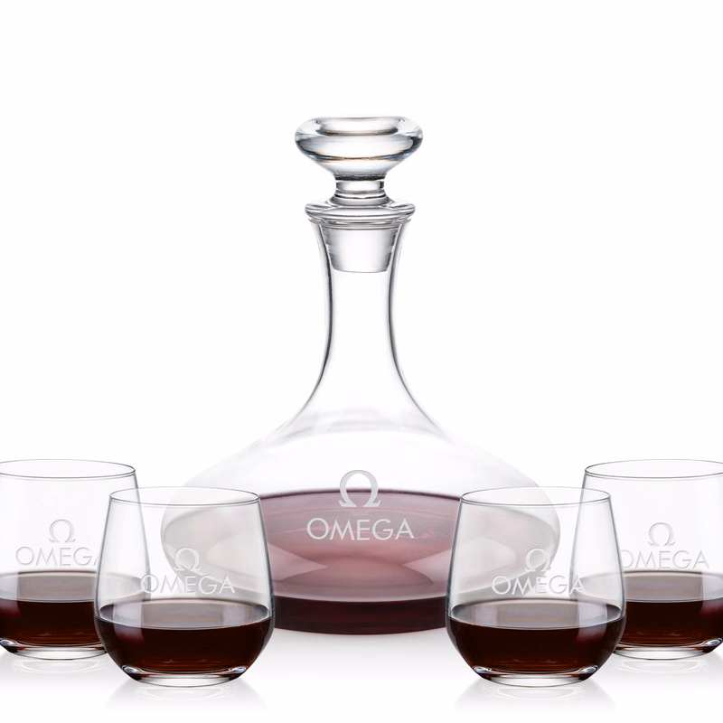 Elliston Decanter & Garland Stemless Wine Set