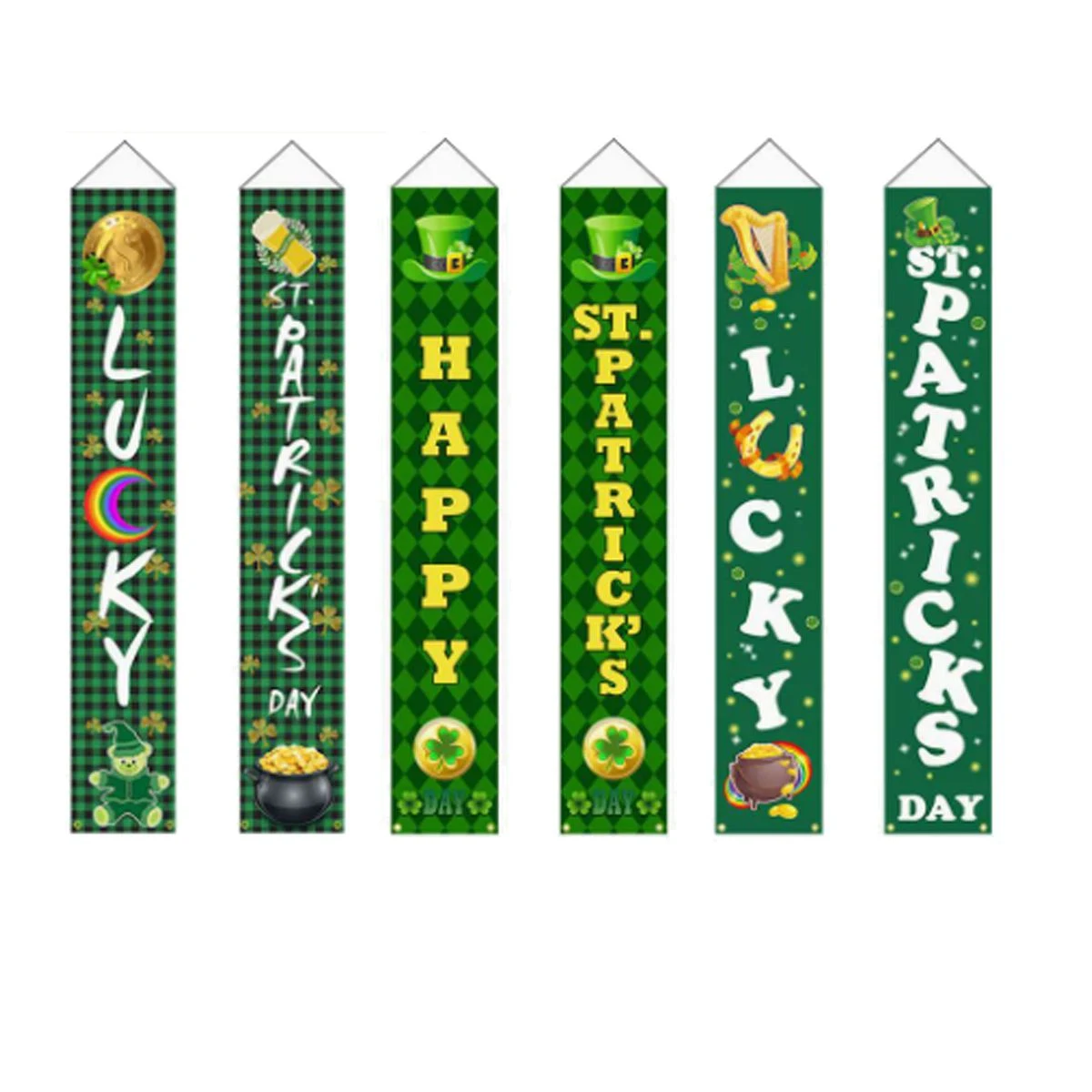 St. Patrick's Day Porch Sign Door Banners Pair Lucky Decor 1