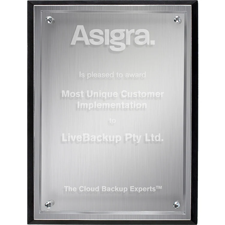 Alumo Tech Silver Rectangle Plaque (9"x 10"x 1") Laser Engraved 1